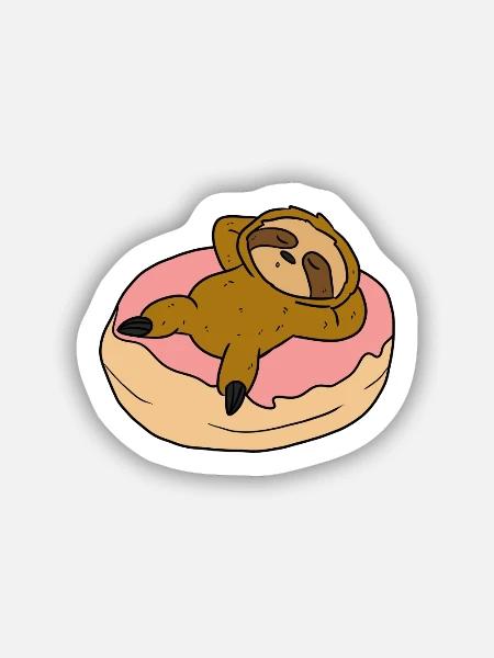 Faultier Sticker - Sticker Größe S (10 x 10 cm) - Mattweiß
