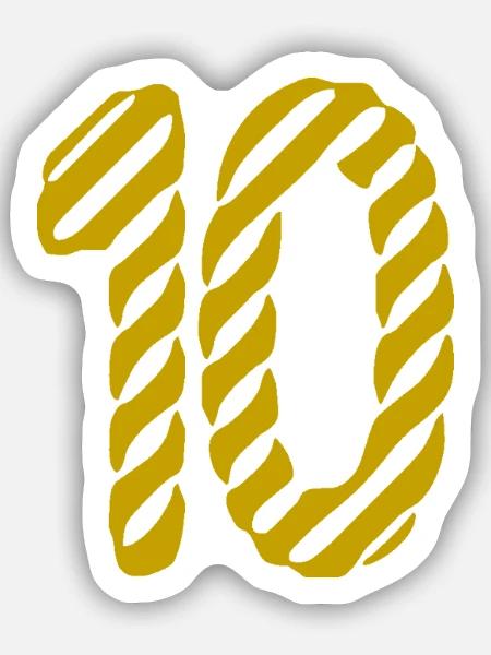 10. 10 JAHRE. 10. Jahrestag. 10-JÄHRIGES JUBILÄUM. - Sticker Größe S (10 x 10 cm) - Mattweiß