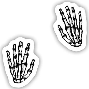 zwei skeletthände - Sticker Größe S (10 x 10 cm) - Mattweiß - Vorne