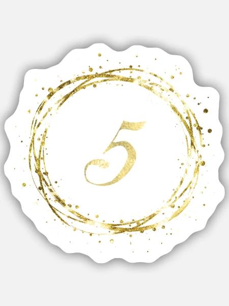 5 - Sticker Größe S (10 x 10 cm) - Mattweiß