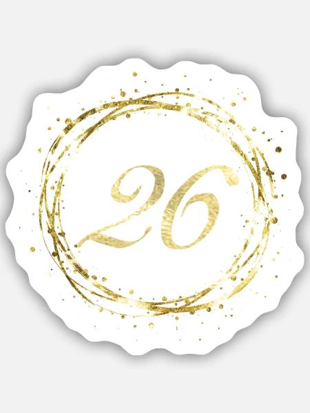 26 - Sticker Größe S (10 x 10 cm) - Mattweiß