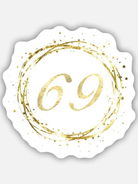 69 - Sticker Größe S (10 x 10 cm) - Mattweiß