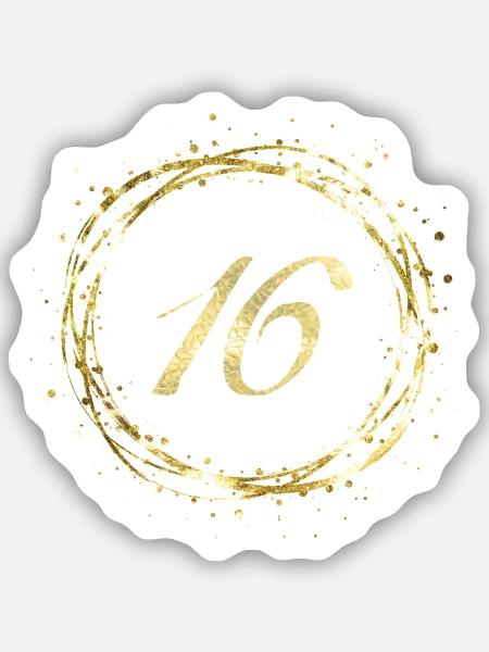 16 - Sticker Größe S (10 x 10 cm) - Mattweiß