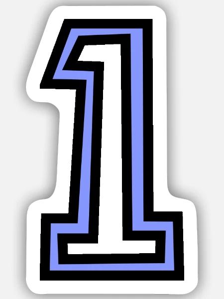 1. 1 AN. 1er ANNIVERSAIRE. ANNIVERSAIRE 1 AN - Sticker taille S (10 x 10 cm) - blanc mat