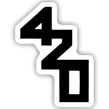 420 Klassenzeichen - Sticker Größe S (10 x 10 cm) - Mattweiß - Vorne