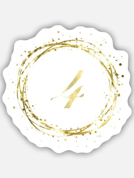 4 - Sticker Größe S (10 x 10 cm) - Mattweiß