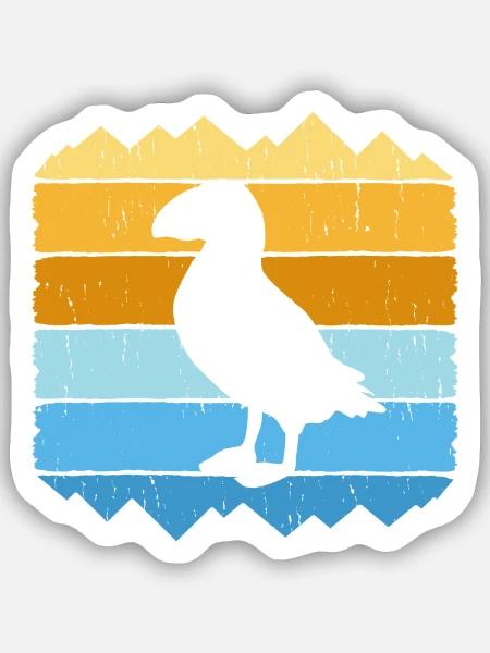 Puffin Papageitaucher Papageientaucher Island - Sticker Größe S (10 x 10 cm) - Mattweiß