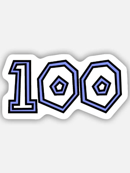100. 100 ANS. 100e ANNIVERSAIRE. ANNIVERSAIRE 100 - Sticker taille S (10 x 10 cm) - blanc mat