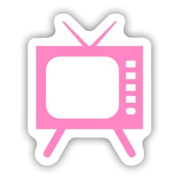 Fernseher - TV - Sticker Größe S (10 x 10 cm) - Mattweiß - Vorne