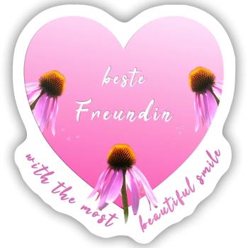 beste Freundin - Sticker Größe S (10 x 10 cm) - Mattweiß - Vorne