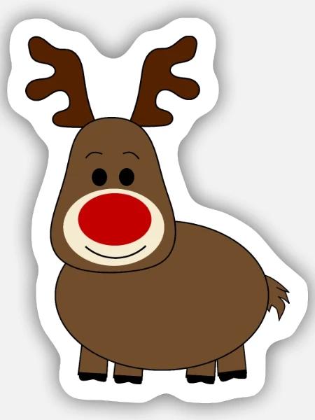 Rentier Weihnachten - Sticker Größe S (10 x 10 cm) - Mattweiß