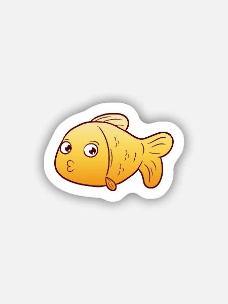Goldfisch - Sticker Größe S (10 x 10 cm) - Mattweiß