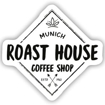Kaffee, coffee shop, München - Sticker Größe S (10 x 10 cm) - Mattweiß - Vorne