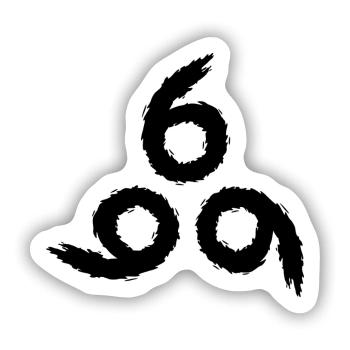 666 Satan Symbol - Sticker Größe S (10 x 10 cm) - Mattweiß - Vorne