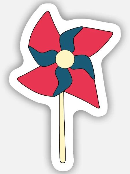 Windrad  - Sticker Größe S (10 x 10 cm) - Mattweiß