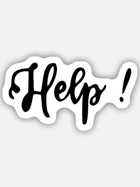 HELP - Sticker Größe S (10 x 10 cm) - Mattweiß