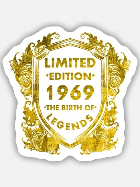 1969 Limitierte Legenden-Auszeichnung - Sticker Größe S (10 x 10 cm) - Mattweiß