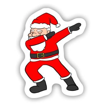 Dabbing Santa - Sticker Größe S (10 x 10 cm) - Mattweiß - Vorne