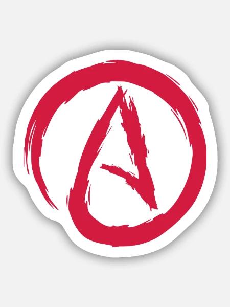 Atheismus Symbol Atheist - Sticker størrelse S (10 x 10 cm) - mat hvid