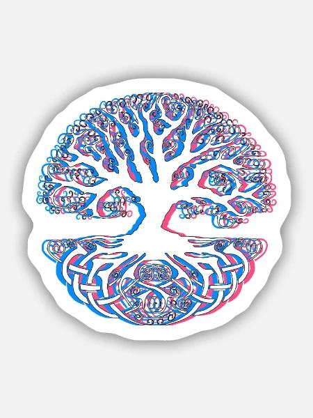 Baum - Sticker Größe S (10 x 10 cm) - Mattweiß