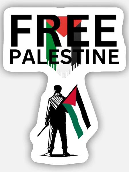 Free Palestine - Sticker Größe S (10 x 10 cm) - Mattweiß