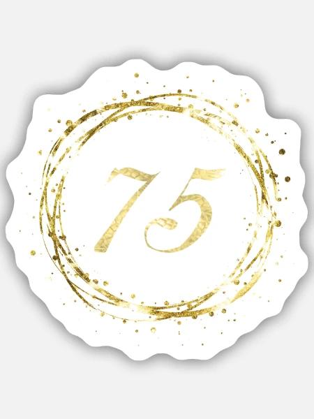 75 - Sticker Größe S (10 x 10 cm) - Mattweiß