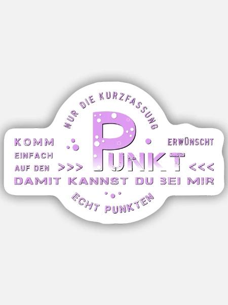 auf den Punkt - Sticker Größe S (10 x 10 cm) - Mattweiß