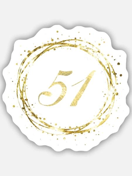 51 - Sticker Größe S (10 x 10 cm) - Mattweiß