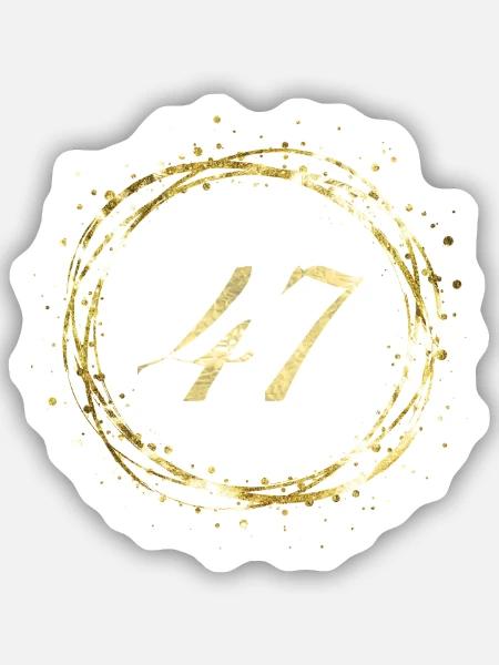 47 - Sticker Größe S (10 x 10 cm) - Mattweiß