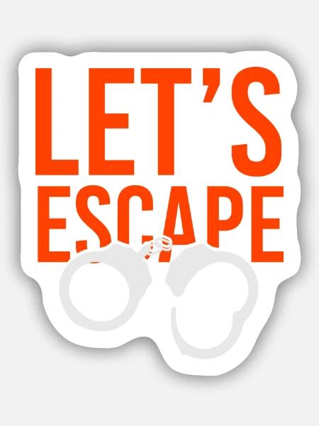 Gefängnis Gefängnisausbruch Gefangener Flüchten - Sticker Größe S (10 x 10 cm) - Mattweiß