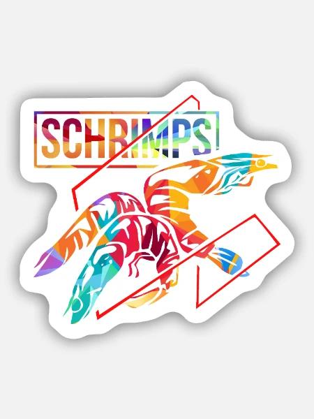 Zitronige Garnelen Meeresfrüchte - Sticker Größe S (10 x 10 cm) - Mattweiß