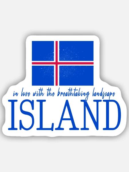 Island Iceland - Sticker Größe S (10 x 10 cm) - Mattweiß