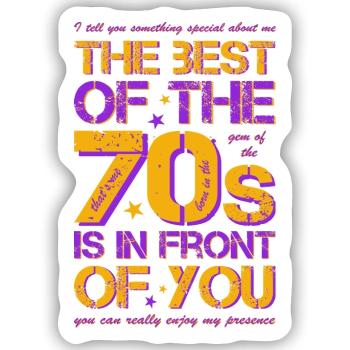 70s die Siebziger Jahre 70's - Sticker Größe S (10 x 10 cm) - Mattweiß - Vorne