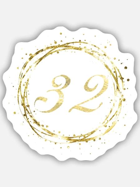 32 - Sticker Größe S (10 x 10 cm) - Mattweiß