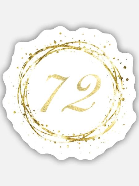 72 - Sticker Größe S (10 x 10 cm) - Mattweiß