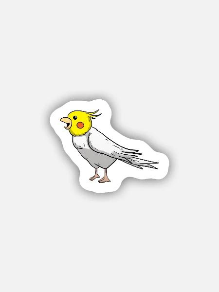 Cockatiel Nymphensittich - Sticker Größe S (10 x 10 cm) - Mattweiß
