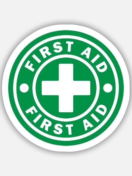 Eerste Hulp Medisch Kruis Veiligheidsteken Vector Icoon - Sticker maat S (10 x 10 cm) - mat wit