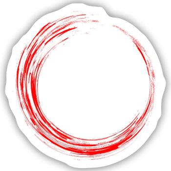 Kreis Design Style Neu Rot - Sticker Größe S (10 x 10 cm) - Mattweiß - Vorne