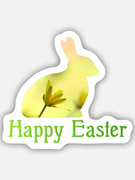 Happy Easter - Sticker Größe S (10 x 10 cm) - Mattweiß