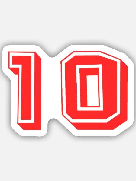10. 10 JAHRE. 10-JÄHRIGES JUBILÄUM. 10-JÄHRIGES JUBILÄUM. - Sticker Größe S (10 x 10 cm) - Mattweiß