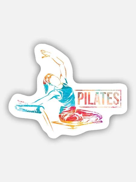 Federnde Pilates Rumpfmuskulatur - Sticker Größe S (10 x 10 cm) - Mattweiß