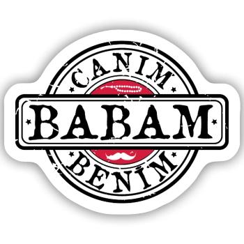 Vater Baba Canim Babam benim - Sticker Größe S (10 x 10 cm) - Mattweiß - Vorne