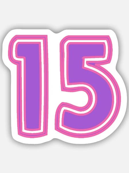 15. 15 ANS. 15e ANNIVERSAIRE. ANNIVERSAIRE 15 ANS. - Sticker taille S (10 x 10 cm) - blanc mat