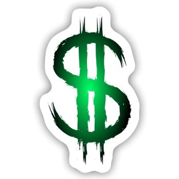 Dollarzeichen Dollar Geld Symbol - Sticker Größe S (10 x 10 cm) - Mattweiß - Vorne