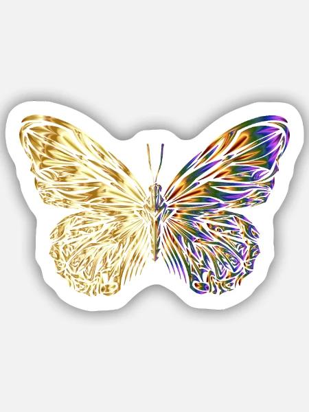 Schmetterling - Sticker Größe S (10 x 10 cm) - Mattweiß