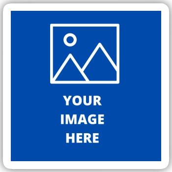 Minimalistische Berge auf blauem Hintergrund - Sticker Größe S (10 x 10 cm) - Mattweiß - Vorne