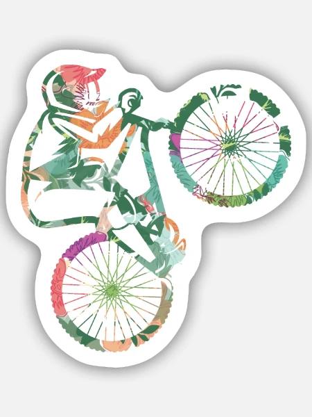 Mountain Bike Fahrrad Mädchen Mountainbike - Sticker Größe S (10 x 10 cm) - Mattweiß