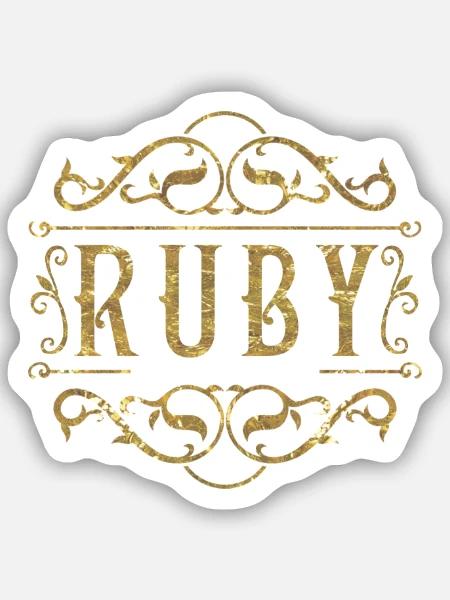 Ruby gold - Sticker Größe S (10 x 10 cm) - Mattweiß