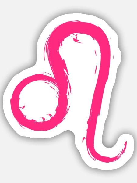 Löwe Leo Sternzeichen Design Symbol Rosa Pink - Sticker Größe S (10 x 10 cm) - Mattweiß