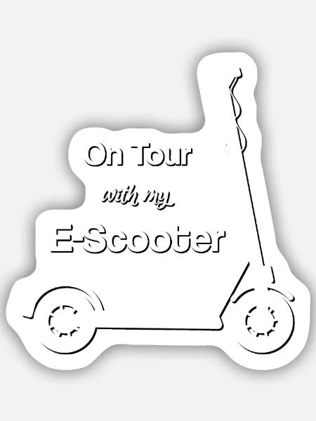 Roller E Roller E Scooter Tretroller - Sticker Größe S (10 x 10 cm) - Mattweiß